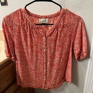 Universal Thread Red Floral Blouse